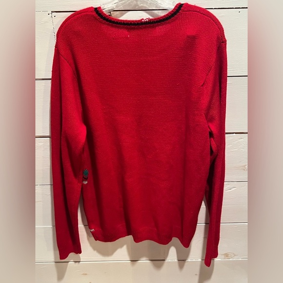 Jolly Sweaters Ugly Red Christmas Sweater, Gingerbread Man, large, acrylic, EUC - Picture 2 of 6